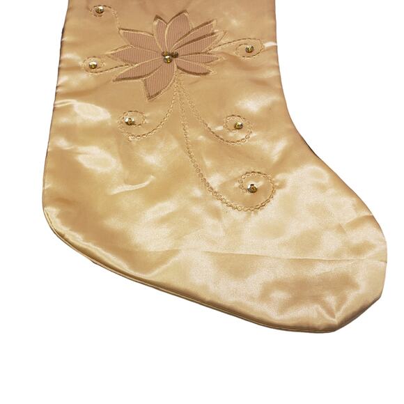 Metallic Christmas Stockings Gold Silver Sage Green Vintage Christmas Stocking - Picture 5 of 13